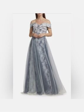 RENE RUIZ COLLECTION Tulle Off-The-Shoulder Gown